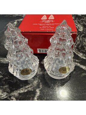 Gorham Holiday Traditions Crystal Christmas Tree Salt & Pepper Shakers